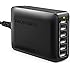 RAVPower 60W 12A 6-Port USB Charger Desktop Charger Charging Station with iSmart Technology