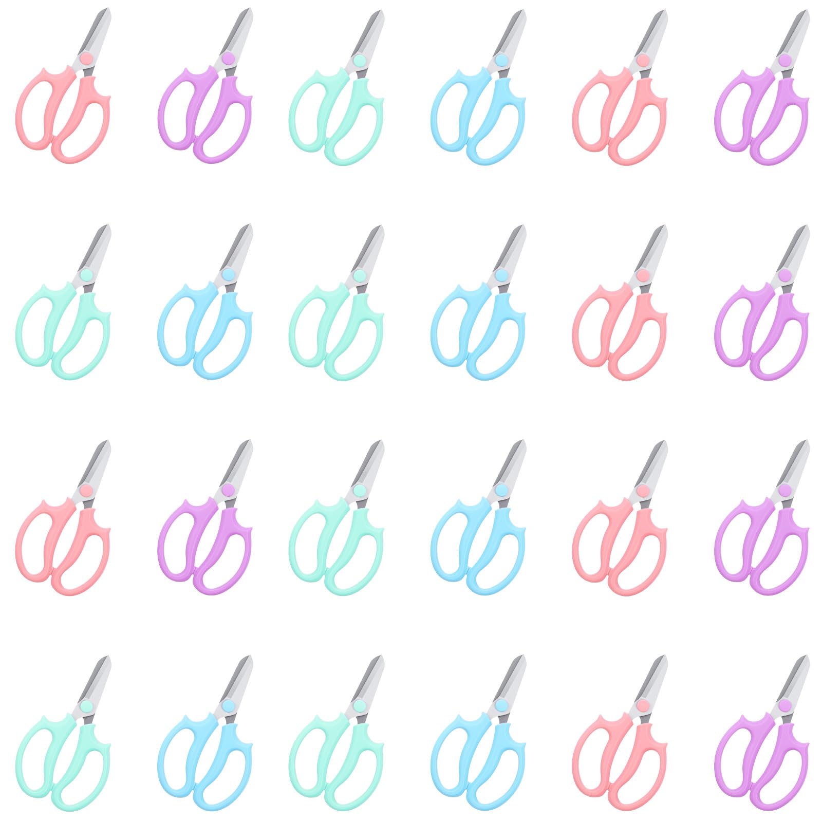 Photo 1 of 24 Pcs Floral Scissors, 6.5" Stainless Steel Floral Scissor for Cutting Fresh Flowers Scissors Shears for Gardening Flowers Arrangement, Trimming Plants (4 Colors)