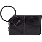 HOBO Sable Leather Wristlet Clutch with Circular Handle, Zippered Closure, Credit Card Organizer, & Interior Zip Pocket