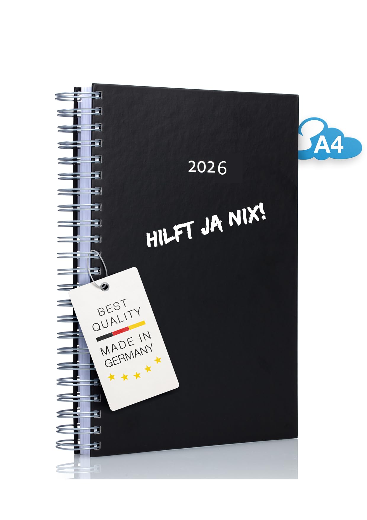 2023 The BIG One – RASPERRY- Daily Planner & Desk Calendar | Spiral-Bound A4 Page-a-Day Diary | 400 Pages | Made in Germany | edition cumulus©
