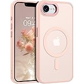 BENTOBEN for iPhone 16e Case, [Compatible with MagSafe] iPhone SE4 2025 Magnetic Case Translucent Matte Frosted Slim Shockproof Women Men Protective Phone Cover for iPhone 16e 6.1",Pink