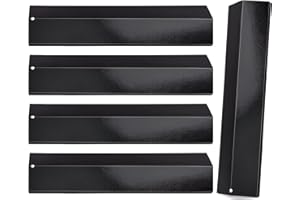 Adviace Set of 5 Heat Plate Shields for Brinkmann 810-3660-S, 810-2511-S, 810-2512-S Grill Replacement Parts, 15 3/8" Porcelain Steel Gas Grill Heat Tent Flame Tamer Replacement for Uniflame, Aussie.