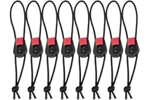 8-Pack Fishing Rod Straps with Sponge-Tipped Ends – Quick-Release Bungee Pole Ties for Secure Rod Wrapping, Nylon-ABS Constru