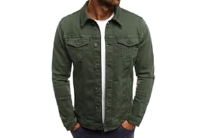 Men's Oversize Utility Pocket Overshirt Slim Denim Button Work Shirt Jackets