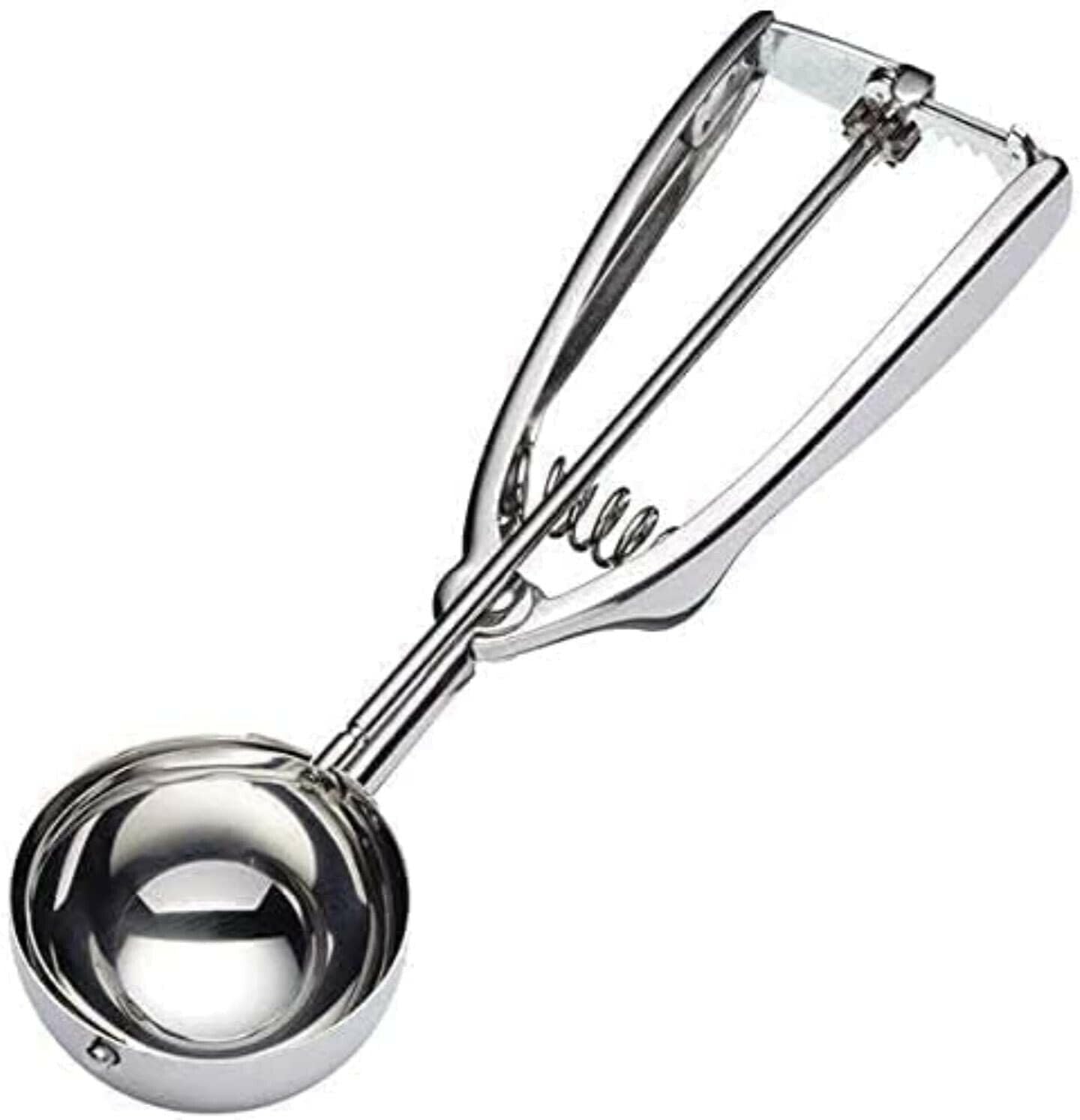 Large Stainless Steel Ice Cream Scoop with Trigger for Easy Scooping of Cookies, Meatballs, Mashed Potatoes, Muffins, and Melon