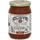 Clint&rsquo;s Texas Salsa, Hot, 16 oz &ndash; Bold Chunky Texas-Style Salsa with Spicy Heat &ndash; Fresh All Natural Dip &amp; Cooking Salsa for Chips, Tacos, Nachos &amp; Mexican Recipes [Pack of 6]