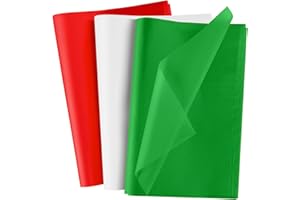 NEBURORA 100 Sheets Christmas Tissue Paper Red Green White Tissue Paper Christmas Gift Wrapping Tissue Paper for Holiday Gift