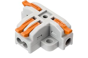GKEEMARS 20Pcs 4 Way T Tap Wire Connectors, Quick Wire Splitter Connector Push-in Connectors for AWG 24-12 (Orange)