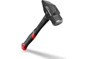 GLOROUSAMC Blacksmith Hammer, 3 lb Cross Pein Hammer with Shock Absorbing and Wedge Face