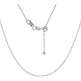 Verona Jewelers Sterling Silver Italian 1.2MM Adjustable Diamond Cut Bead Bolo Chain Necklace for Women- Silver Slider Necklace, Thin Adjustable Necklace (24") in 4 colors