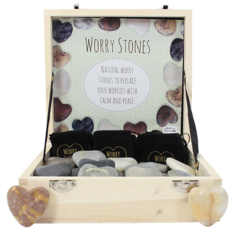 Something Different Box of 36 Heart Worry Stones Product Info