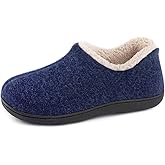 ULTRAIDEAS Women's Indoor Loafer House Slippers with Memory Foam, Ladies Warm Closed Back House Shoes with Non-Slip Outdoor Rubber Sole