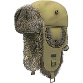 Fur Winter Trapper Hat,100% Rabbit Fur Aviator Ski Trapper Trooper Pilot Hat,Snow Eskimo Hat