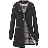 Adiwiid Rain Coat for Women Waterproof with Hood Lightweight Women's Rain Jacket Outdoor Trench Windbreaker Long Raincoats