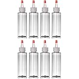 8-Pack of 4 Oz Plastic Small Squeeze Bottles and Caps - BPA-Free, Latex-Free, Food-Grade - Great for Icing, Cookie Decorating