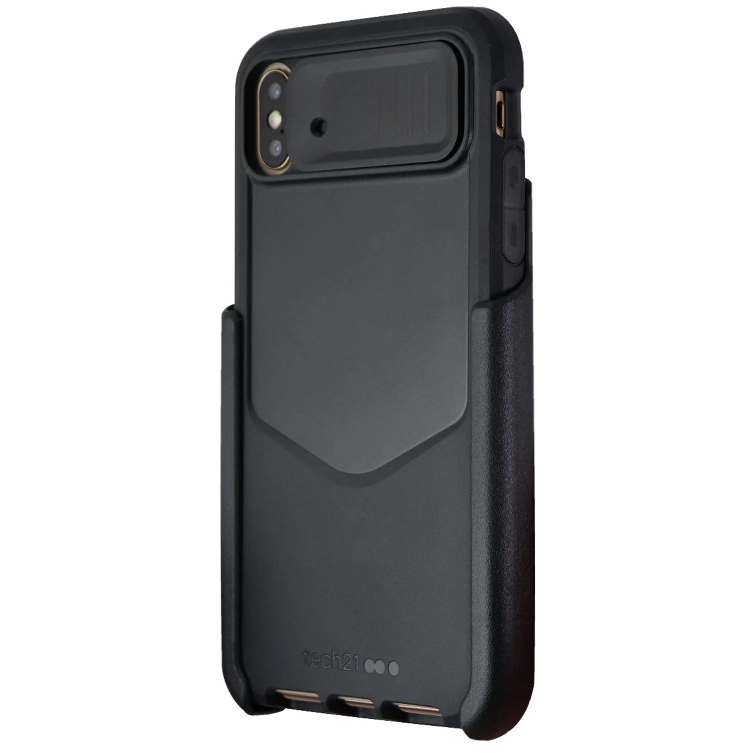 tech21 Enterprises Protective Apple iPhone XS Max Case Maximum Protection Back Cover with Lens Cover and Belt Holster- Evo Max - Black, T21-6146