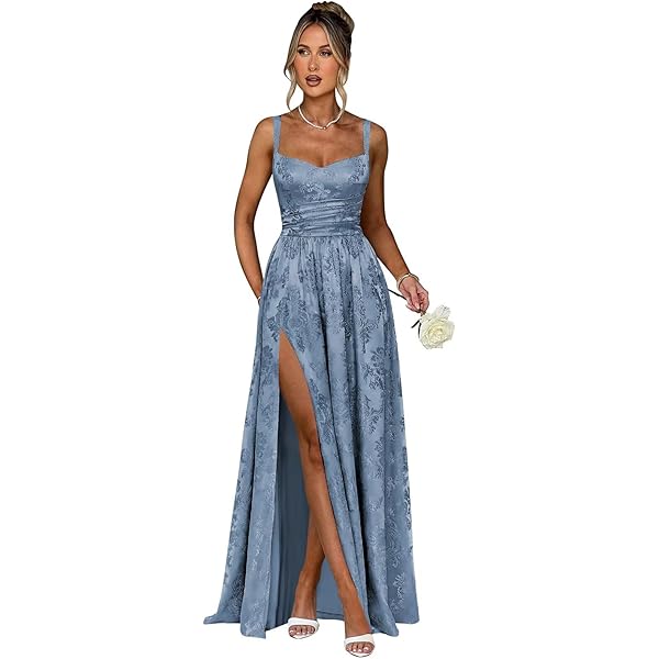 DANZMOON Sequin Prom Dress Tulle Formal Gown for Women Evening Party 2024 V  Neck Hight Low Wedding Guest Dresses DN86 at Amazon Women's Clothing store