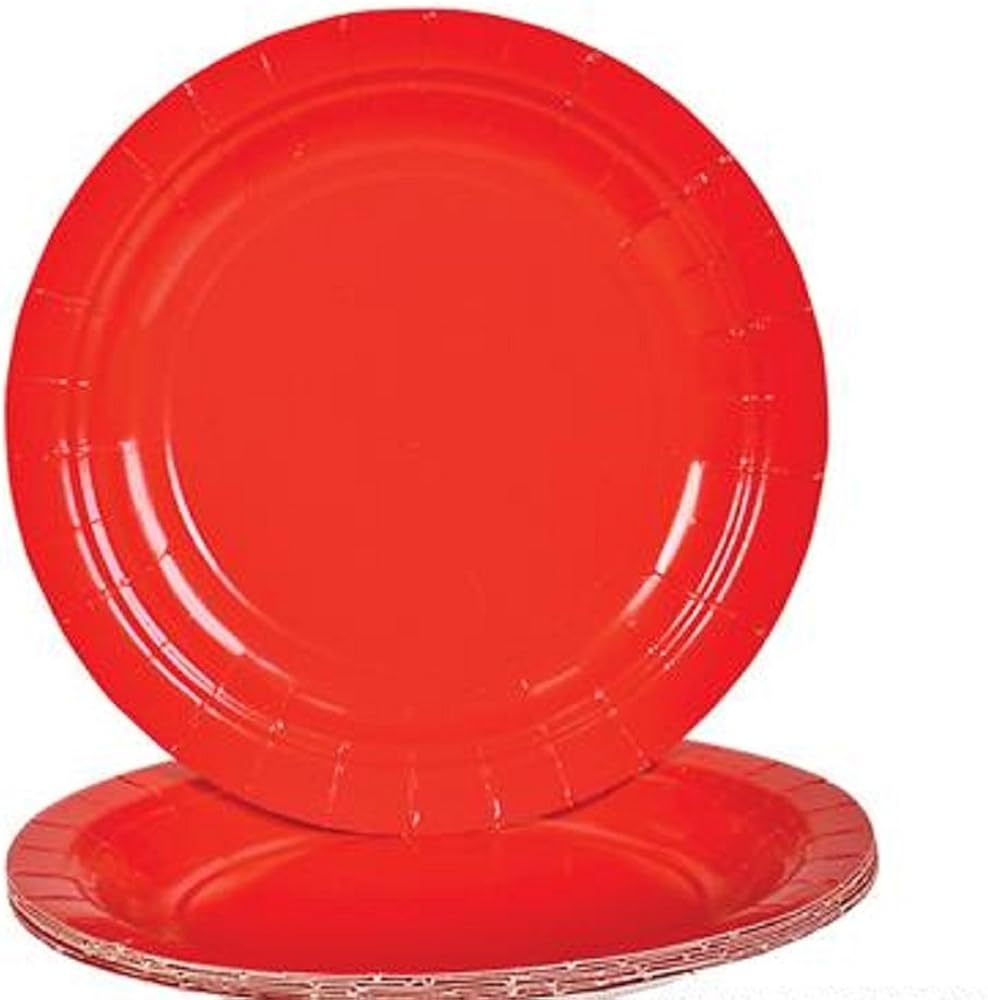 7" RED PAPER PLATES. 75 PIECES. Jewelry