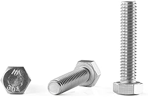 GOHODOMINO 5/16"-18 x 1-1/2" Hex Head Screw Bolt, 20Pcs Stainless Steel 304 (18-8), Fully Threaded Bolts, Plain Finish