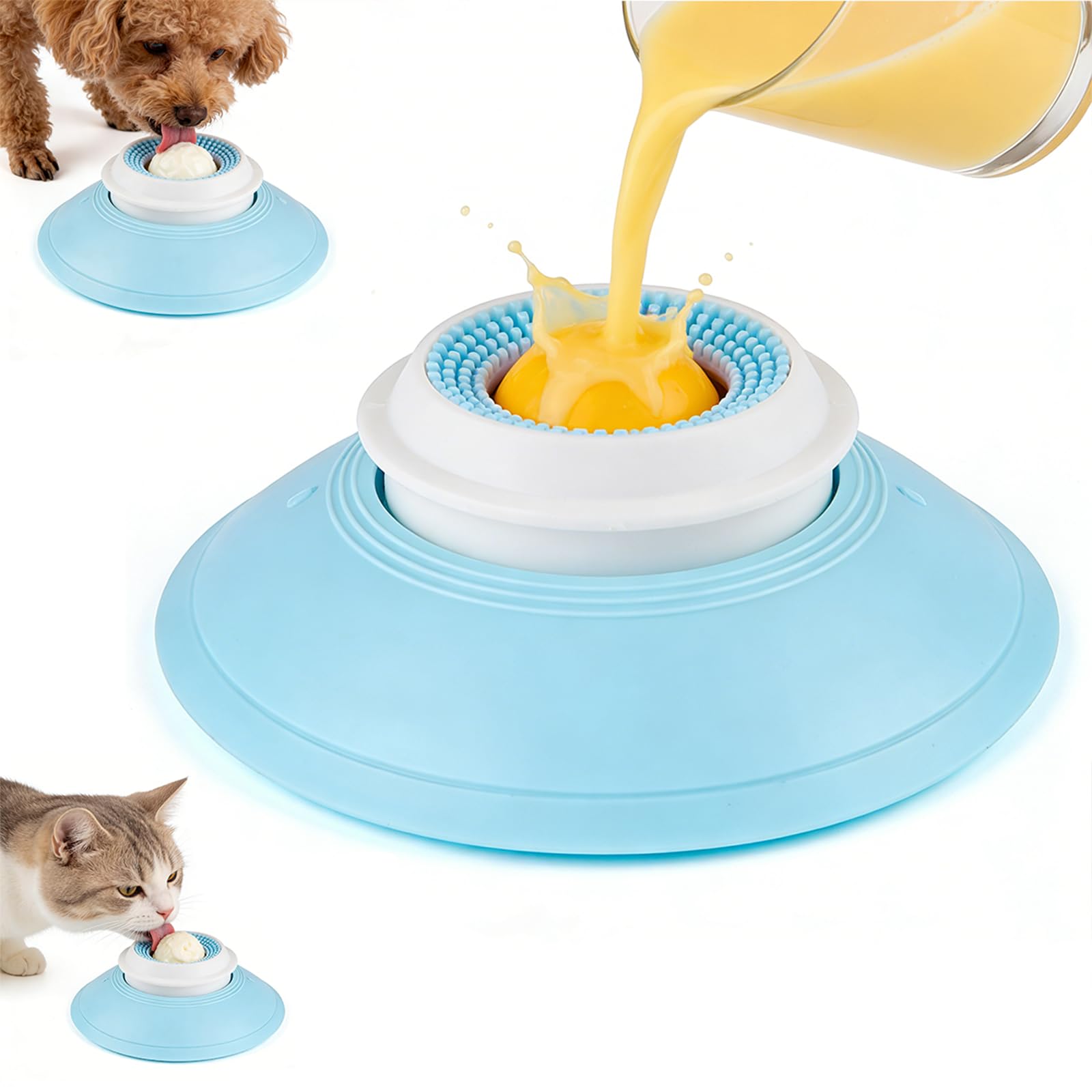 Photo 1 of 2026 New Lick Sphere Dog, Anxieties Relief Slow Feeder Dog Lick Ball Treat Dispenser, Non-Slip Licking Bowl, Enrichment Toys, Suitable for All Types of Dogs/Cats