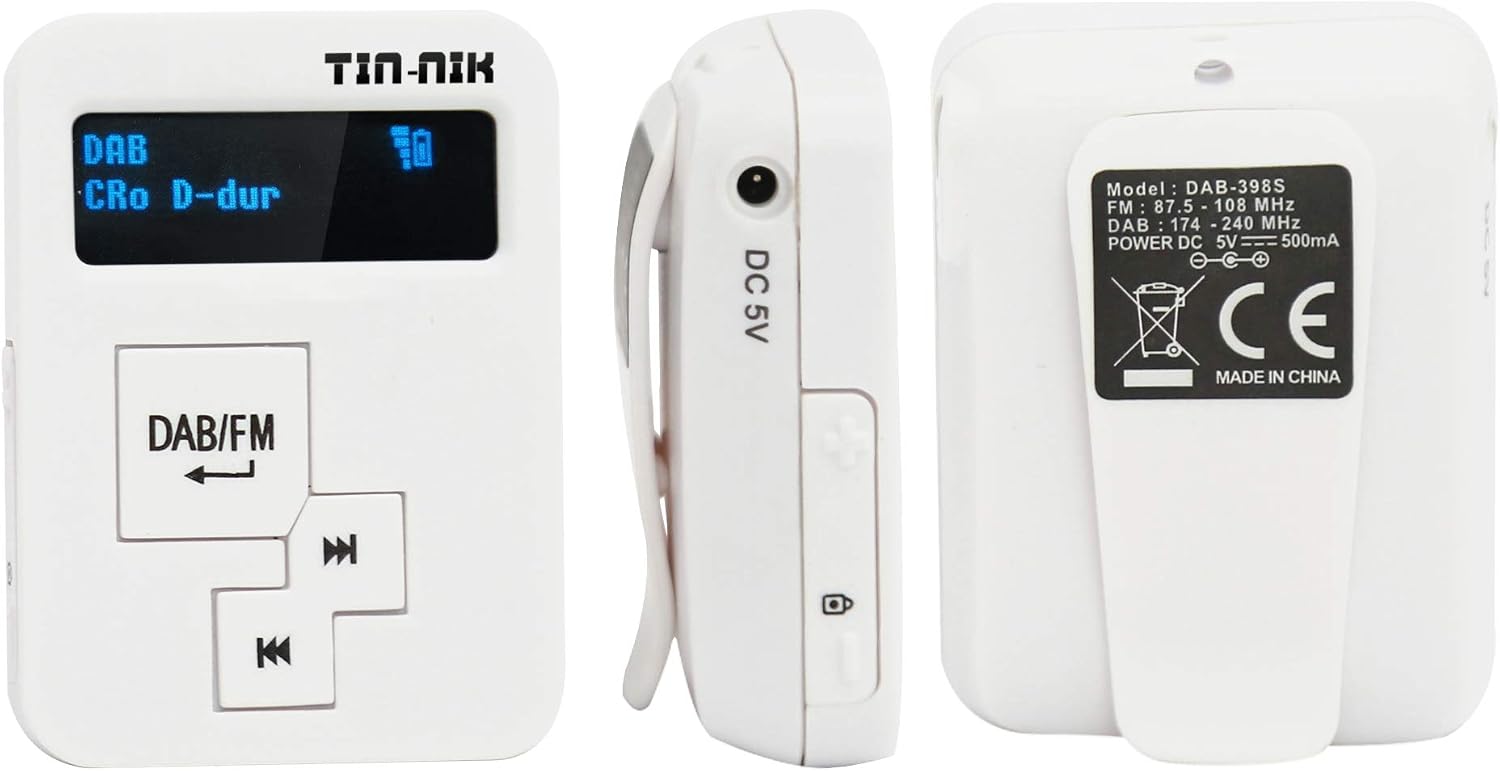 Tin-Nik DAB-398SD Personal Portable DAB/DAB+/FM Radio, Pocket Digital RDS FM Mini Radio with Rechargeable Battery, Earphones - Image 5