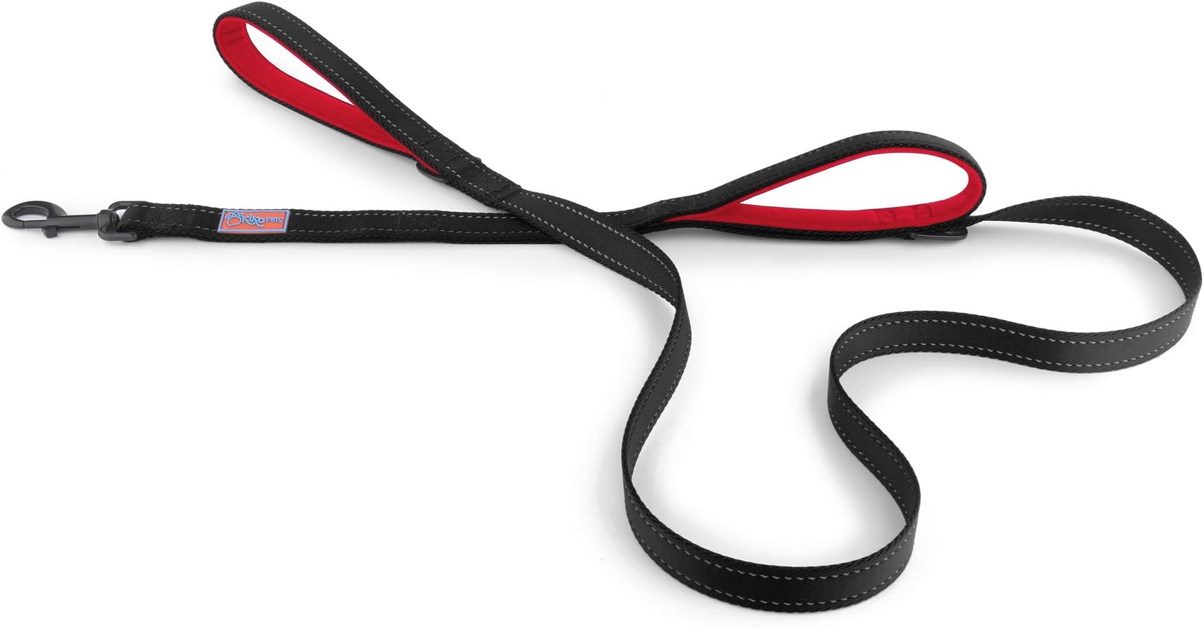 Kiko Pets Double Handle Neoprene Padded Leash for Dogs 6 Feet Long in Red, Lower Handle for Control in Traffic or Training, Heavy Duty Webbing 100% Nylon, Double Handle Lead for Large or Medium Dogs