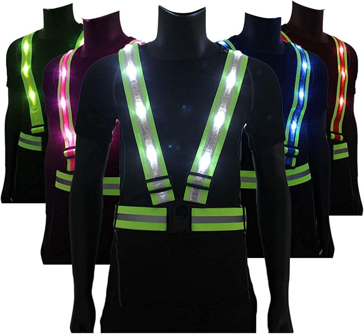 PATAWFFF Safety Vest Vest Reflective LED Lightest Vest USB Load Warning