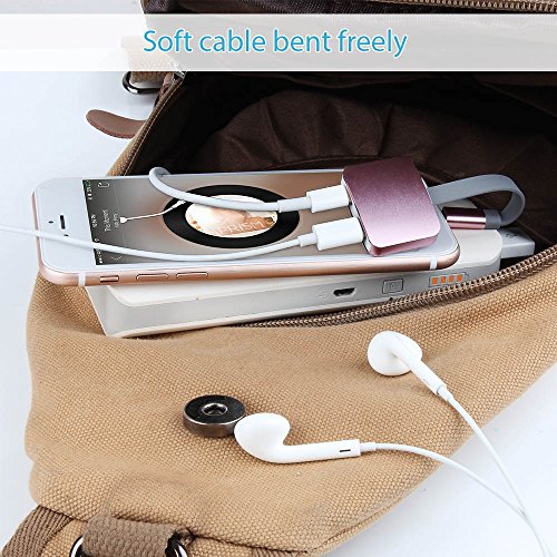 SORAKA 2 in 1 Lightning Adapter and Splitter for iPhone 7/iPhone 7 Plus/ iPhone 8/ iPhone 8 plus/iPhone X, (Support iOS 11) Dual Audio & Charge & Call Function (Black)