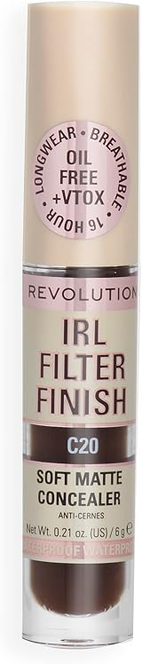 Makeup Revolution IRL Filter Concealer Medium-Deep 6g C20 Matte Full Coverage view 7