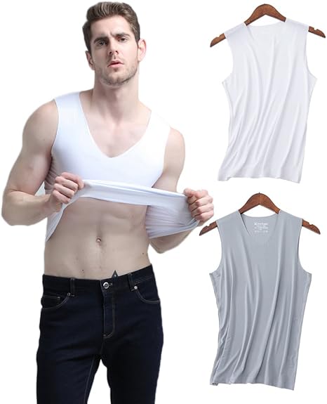 Amazon タンクトップ 2枚入り メンズ 肌着 下着 Vネック 無地 吸汗速乾 ノースリーブ インナーシャツ インナーウェア ルームウェア カットソー トップス 伸縮性 通勤 インナーシャツ 通販