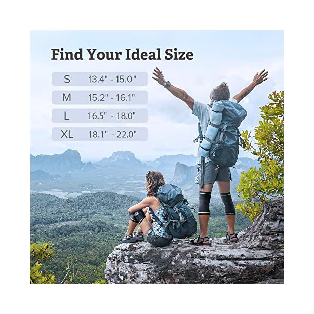 Sable Knee Brace Support Compression Sleeves for Men and Women, 1 Pair