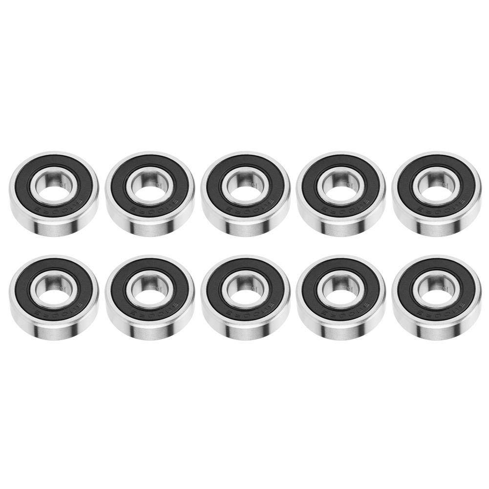 6000-2RS Steel Mini Ball Bearings, 10pcs Rubber Sealed Deep-groove Ball Bearings 10mm*26mm*8mm Steel Mini Ball Bearings Double for small hobby 10mm shaft/rod projects