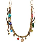 NUTIO Chain Beaded Rope Braided Keychain for Handbag Wallet Backpack Purse Shoulder Handbag Accessories for Women