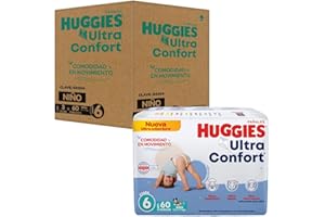 Huggies UltraConfort Pañal Desechable para Bebé, Etapa 6, Niño, Caja con 180 Piezas