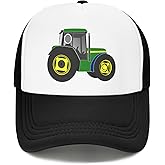 Fenmshairy Boys' Green Tractor Trucker Mesh Hat for Toddler Youth, Snapback Adjustable Truck Baseball Cap