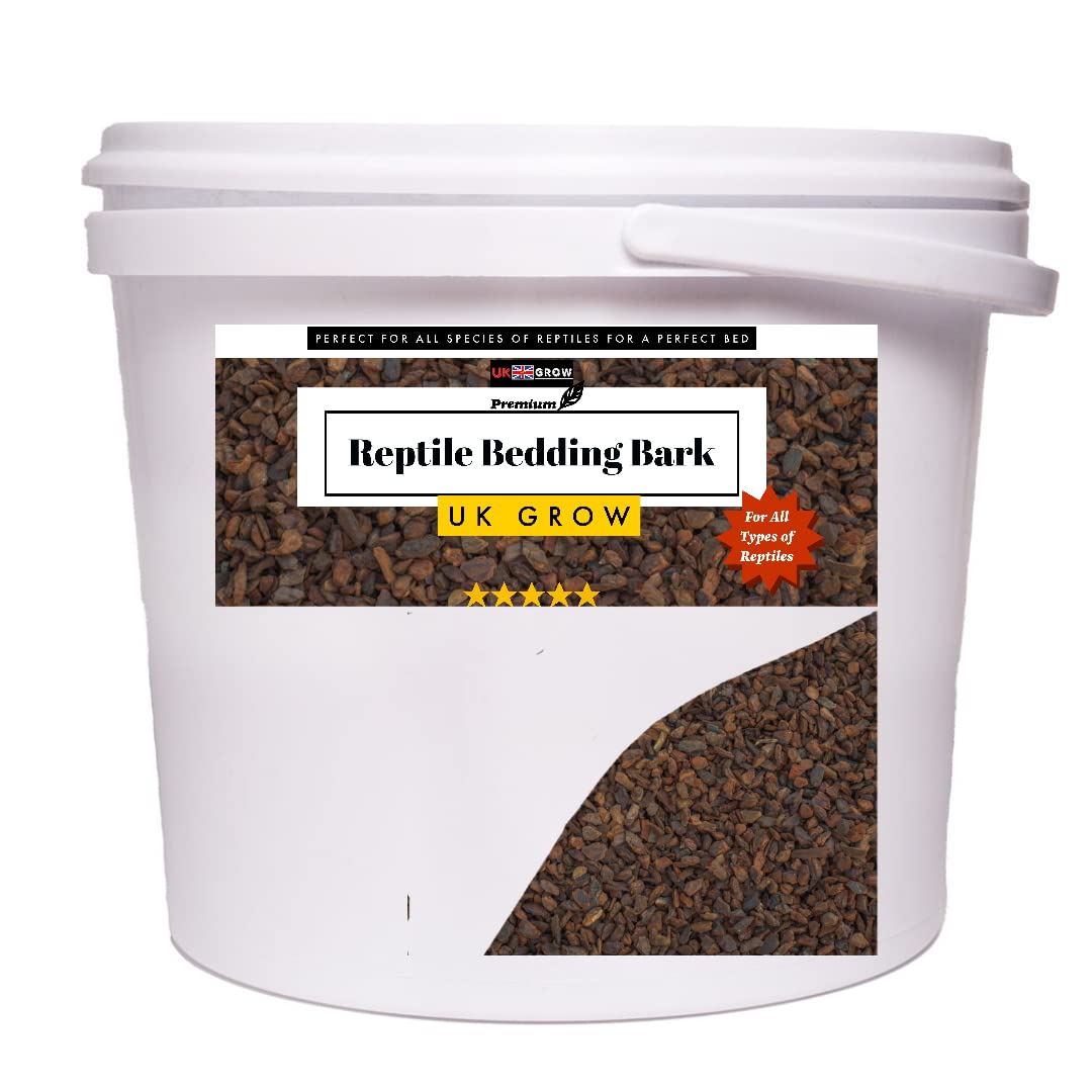 UK GROW 2L Bucket of Retile Bark Bedding 1l 2l 3l 5l 10l 20l 30l Forest Terrain Orchid Bark Chips Natural Terrain for Reptiles, Orchid Bark Chips