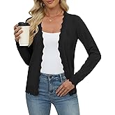 Kinnette Women's Long Sleeve Lightweight Button Down Cardigans V-Neck Knit Cardigan Sweaters