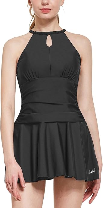 high neck peplum tankini