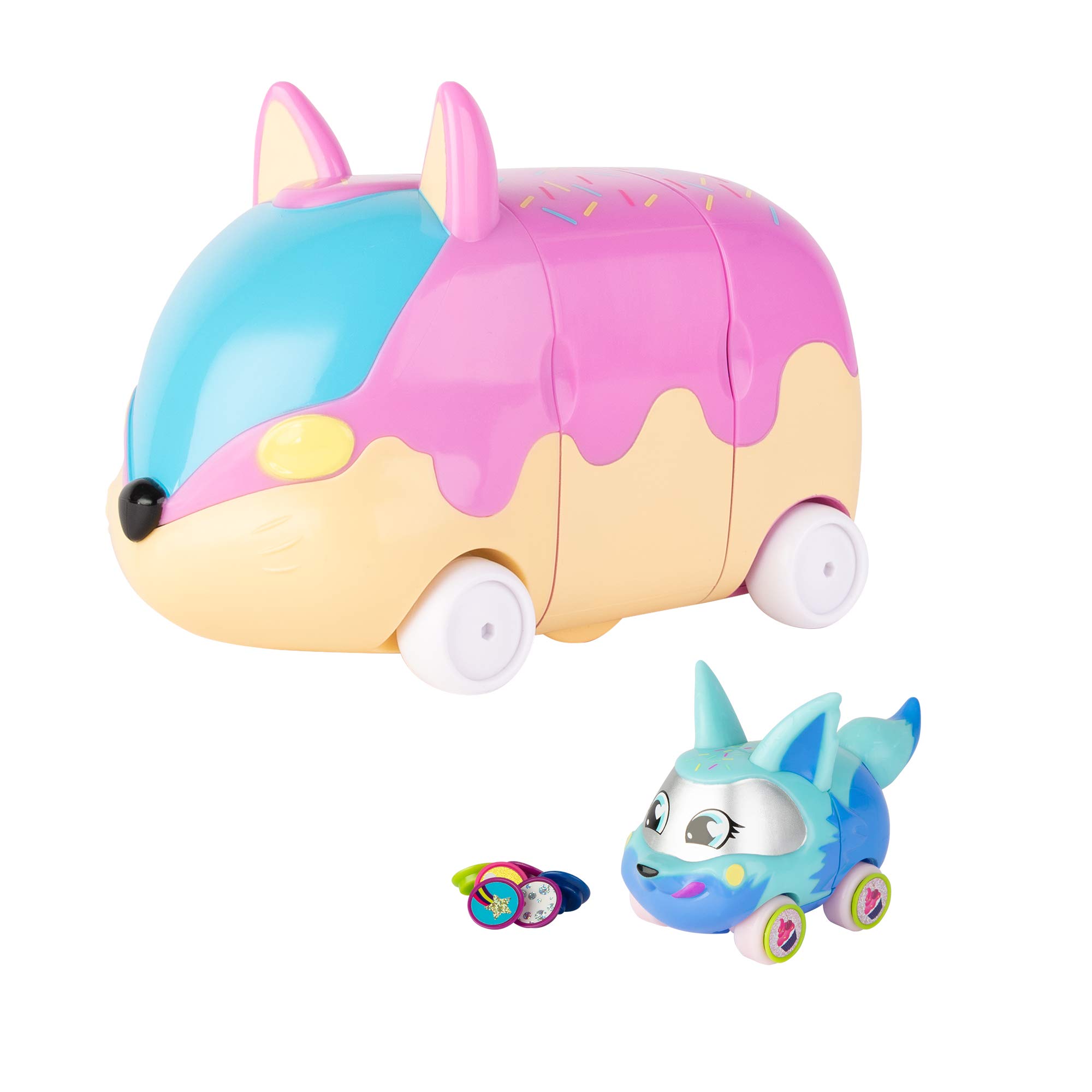 Ritzy Rollerz Cute Collectable Animal Girl's Toy Cars with Surprise Charms, Sprinklez on Wheelz Donut Shop Playset with Donut Dani, Girls Playset Toy for 4 5 6 7 8 Year Old Girls