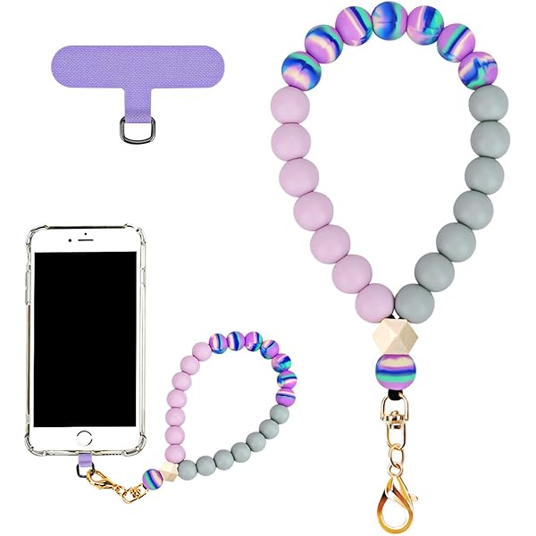 Glowing Phone Lanyard, Adjustable Cellphone Wrist Strap, Colorful Phone Charm - View #3