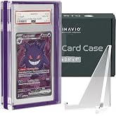 Dinavio Crafthouse PSA Graded Card Display Acrylic Case for Standard PSA and CGC Slabs - Slab Case - PSA Card Case - Graded Card Display Case - Updated Dimensions - Stand Included (Purple)