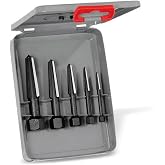 Rennsteig 9R 471 901 3 Screw Extractor Double Edge Set in Metal Case, Size 1-5, Black