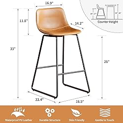 HeuGah Counter Height Bar Stools Set of 2, Counter