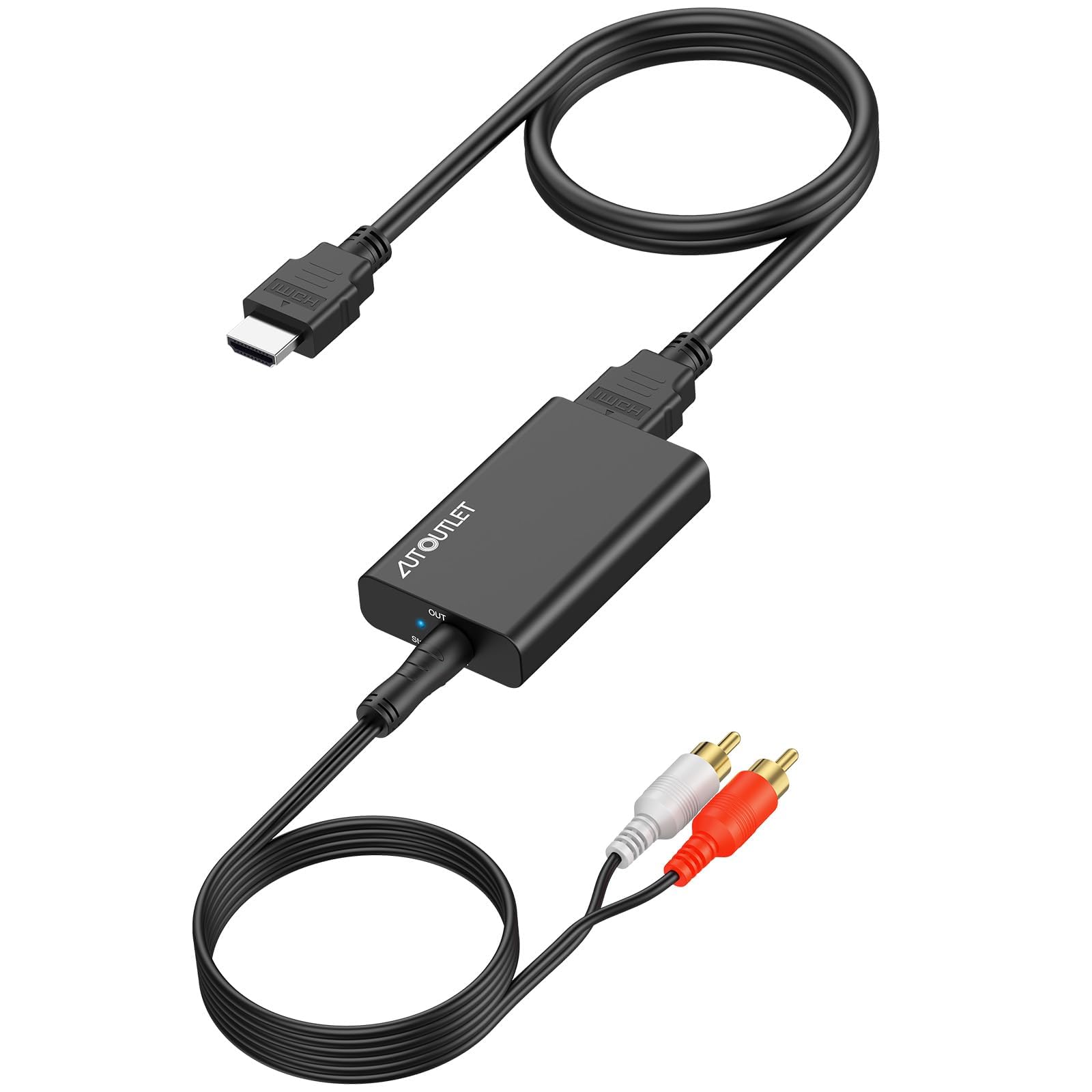 Photo 1 of AUTOUTLET 192KHz HDMI ARC Audio Extractor to RCA Audio Converter Analog 3.5mm L/R Stereo, Audio Splitter for HDTV to Headphones, Speaker, Amplifiers