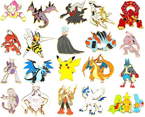 Pokemon pins - 7 random pins with bonus lanyard keychai…