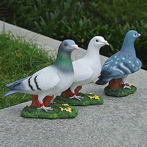 Accreate Bird Adornment Simulate Pigeon Adornment Graceful Resin Artware Decor Yard Garden Park (B Gray White) - Thumbnail 4