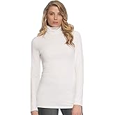 Felina Women’s Long Sleeve Cotton Modal Turtleneck Top, Breathable Lightweight Layering Essential, Fitted Turtleneck Sweater