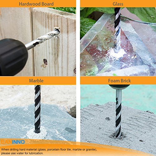 image for 5 Piece Multi Material Drill Bit Set, Eaninno Installer Twist Drill Bi