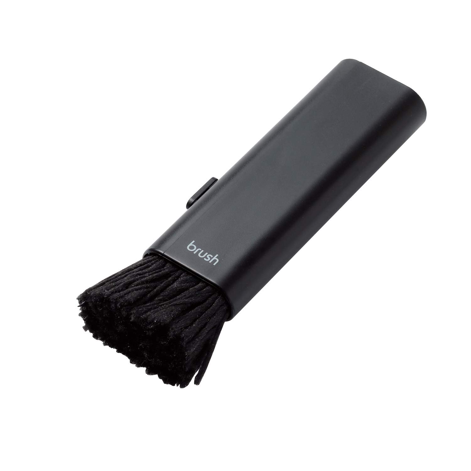 エレコム クリーナー ブラシ 除電ブラシ 帯電防止繊維 コンパクト 収納タイプ 毛質 2WAY すきま用ブラシ付き ウォッシャブル ほこりとり ブラック KBR-014AS商品画像