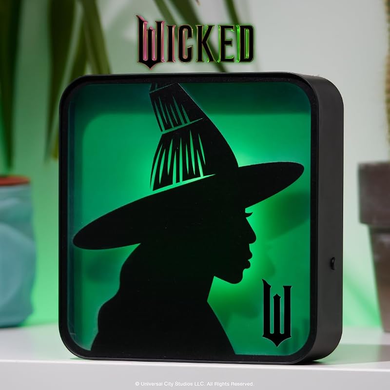 Offizielle Wicked Acryl-Lampe Elphaba die Hexe – Schreibtischlampe Wandlicht für Schlafzimmer, Büro, Zuhause, Lernen, Arbeit – Offizielles Wicked-Merchandise